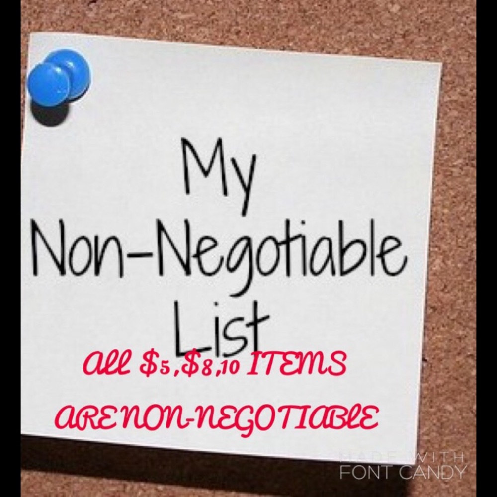 $5, $8, $9 and $10 NON NEGOTIABLE