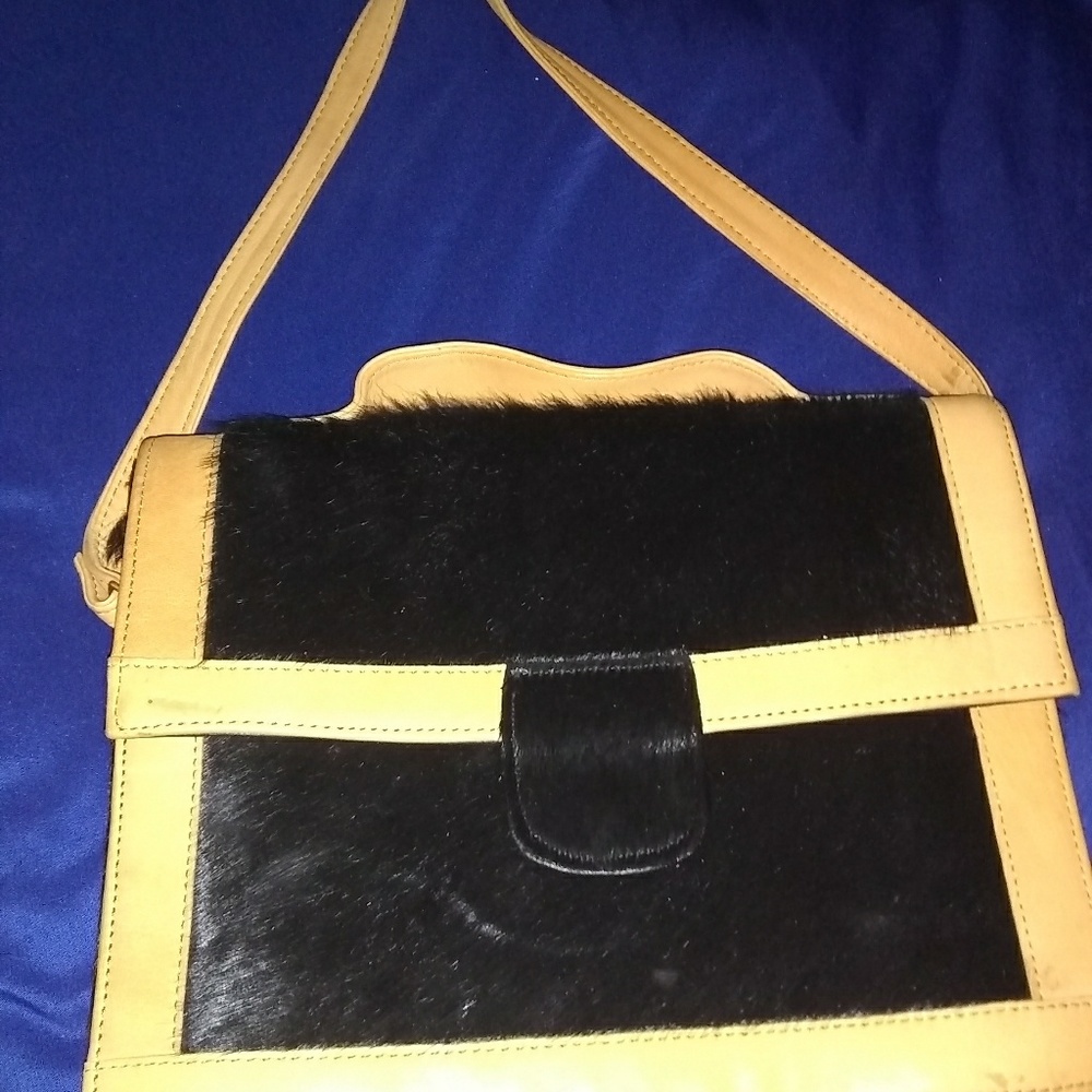 fur and leather clutch very rare jungle vi.ai.pi