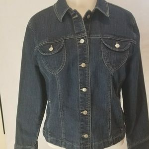 Pre Owned Women's French Cuff Denim Jacket Sz XL