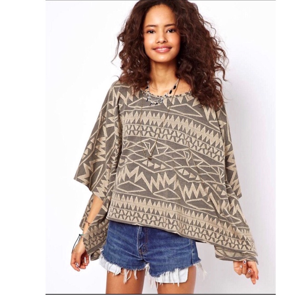 ASOS oversized Aztec poncho/oversized too