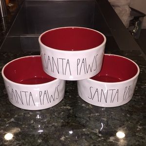 RAE DUNN SANTA PAWS DOG BOWL