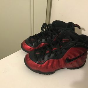 Boys Red/Black Nike Foamposites Size 12