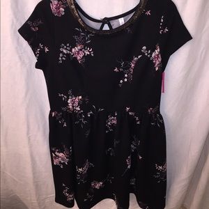 Xhilaration-Black Floral Dress