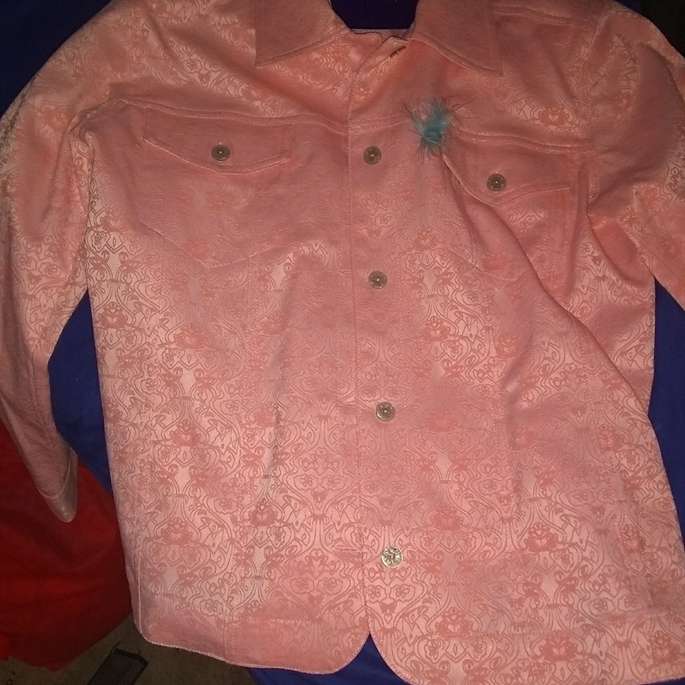 Pink denim jacket