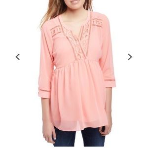 Coral Motherhood Maternity Babydoll Top