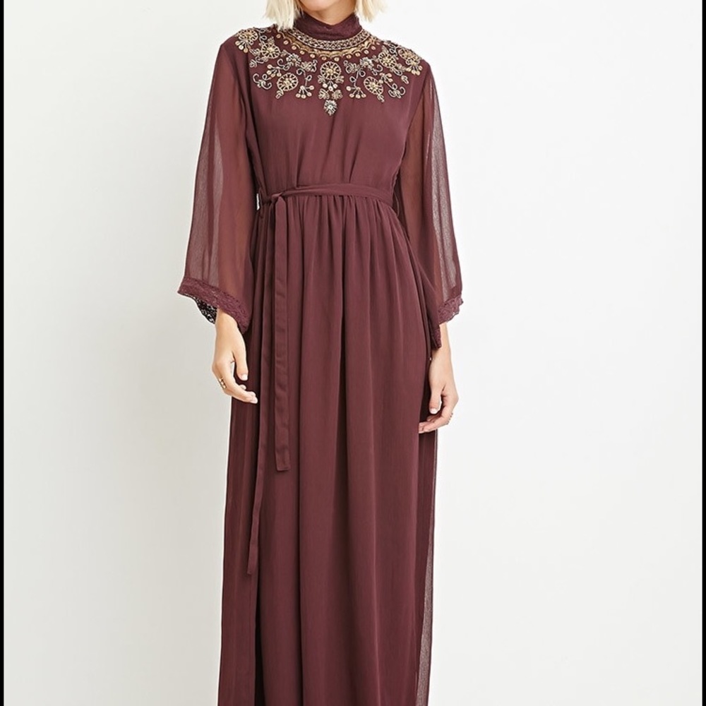 ISO Forever 21 Sequin Chiffon Maxi dress In Purple