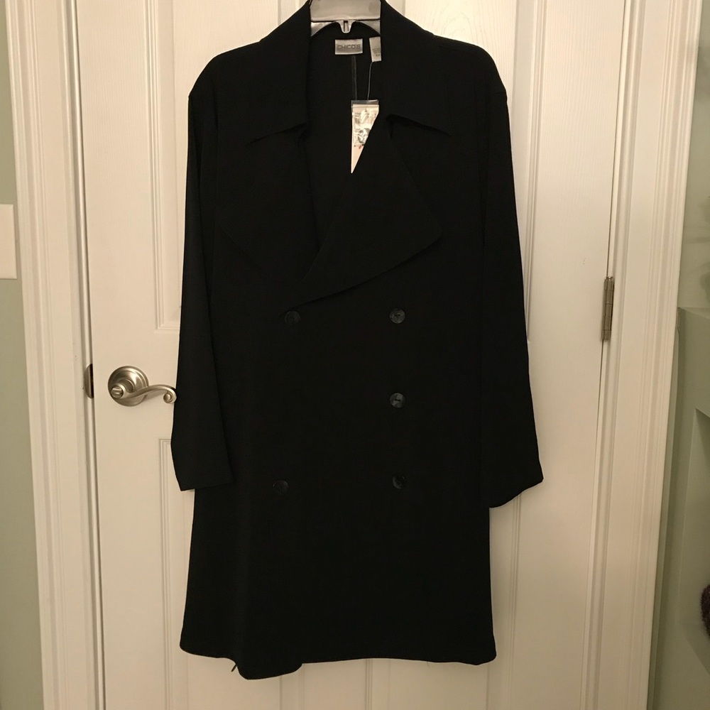 CHICOS BLACK TRENCH COAT