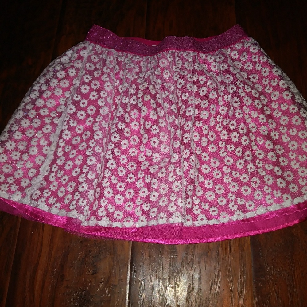 Layered pink and flower skirt