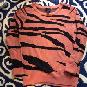 Size S Cozy Coral and black zebra sweater