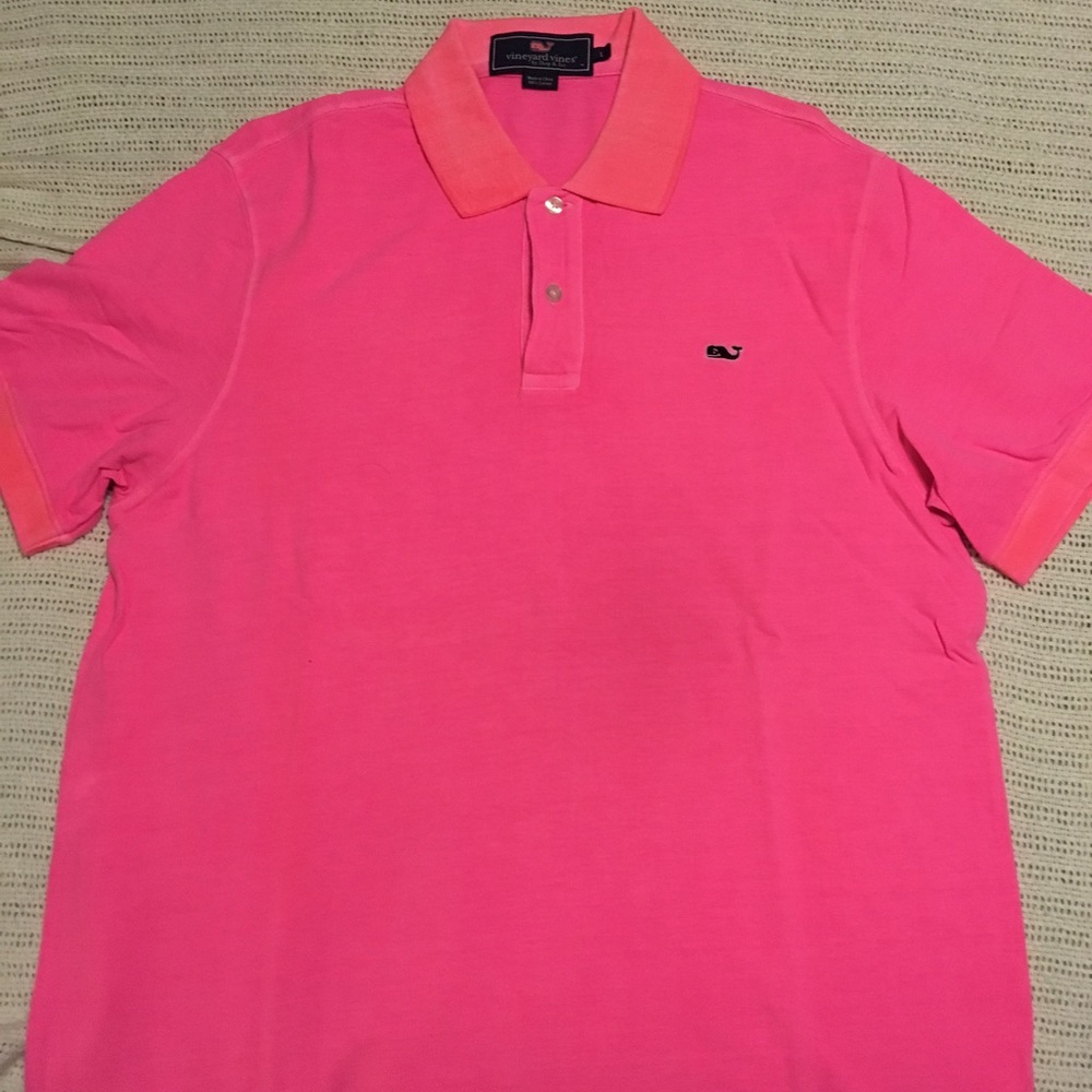 PINK VINEYARD VINES POLO SIZE LARGE