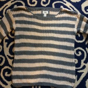 Grey and ivory striped sweater size S