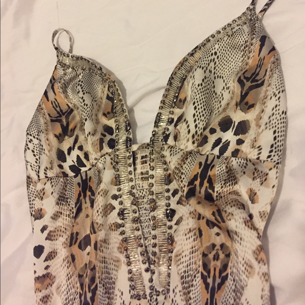 Leopard& Snake skin embellished leotard