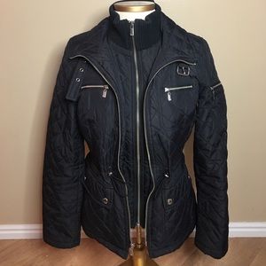Michael Kors Quilted Double Zipper Coat