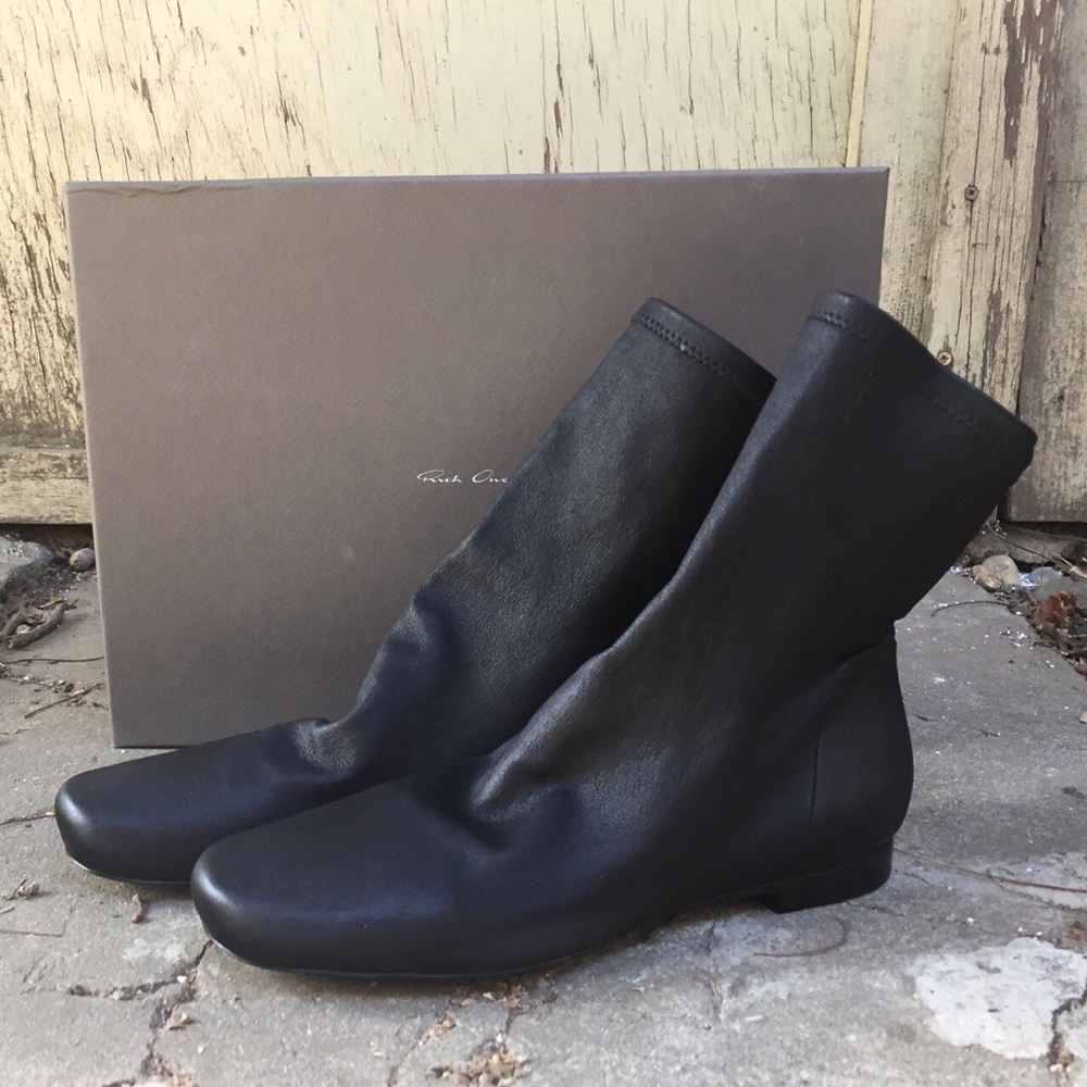 SOLD Sz 40 Rick Owens black leather sock boots