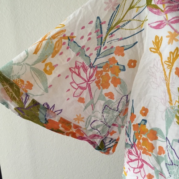 Anthropologie Maeve Eliot floral bell sleeve top M - Picture 3 of 6