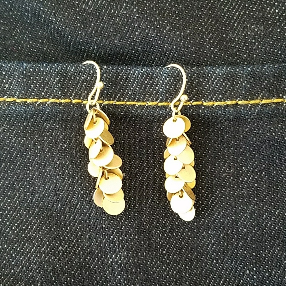 Gold Coin-disc Drop Earrings