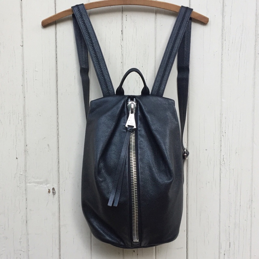 Aimee Kestenberg black leather zipper backpack