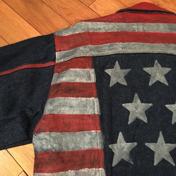 Hand painted patriotic denim jacket - Picture 5 of 5