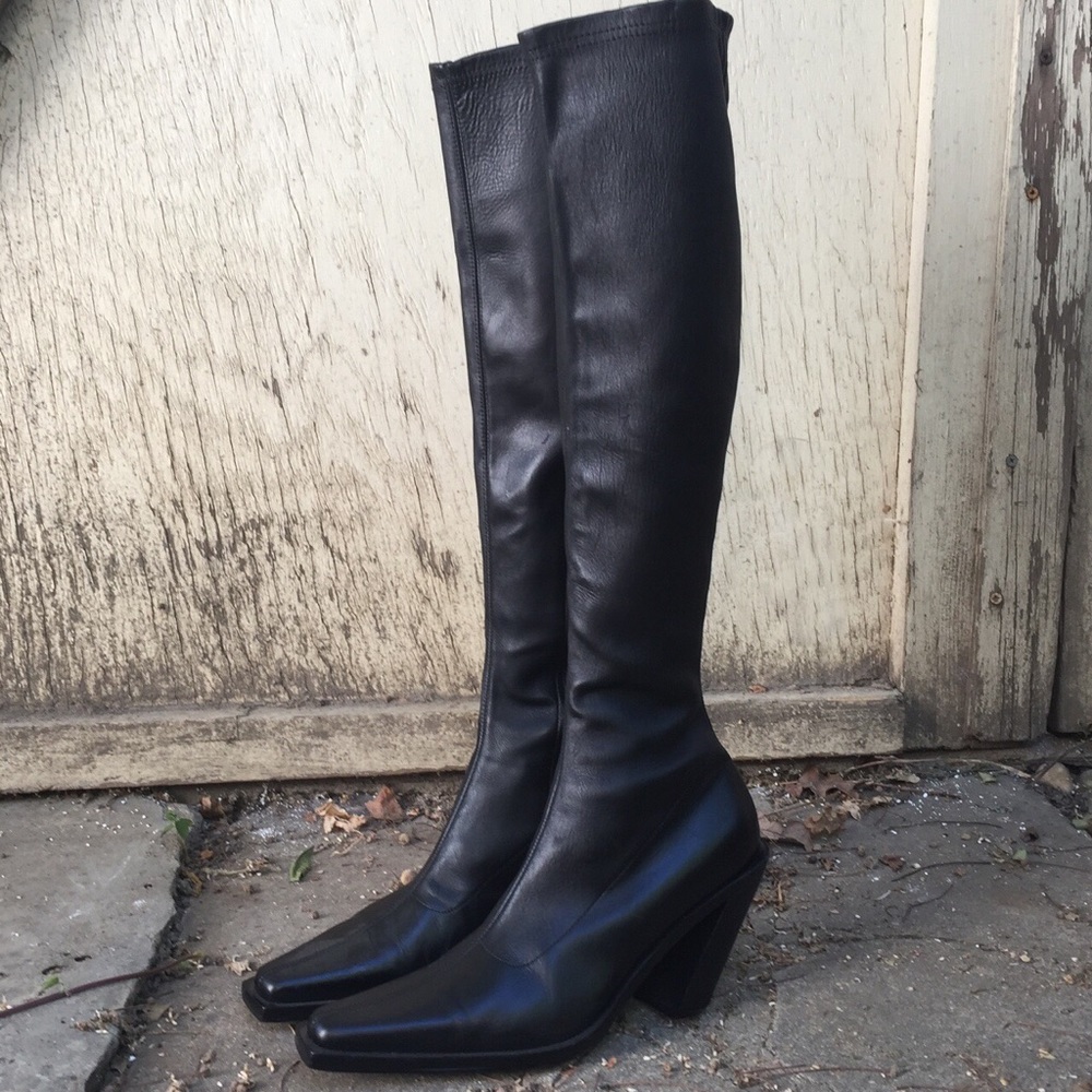 SOLD 39.5 Ann Demeulemeester rare slant heel boots