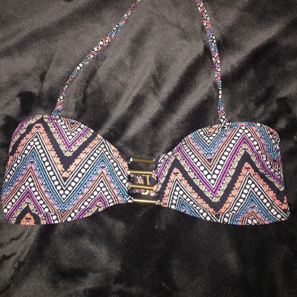 Aztec Print Strapless Bikini Top