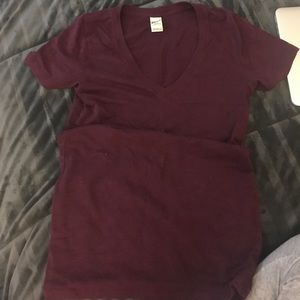 VS pink burgundy v neck