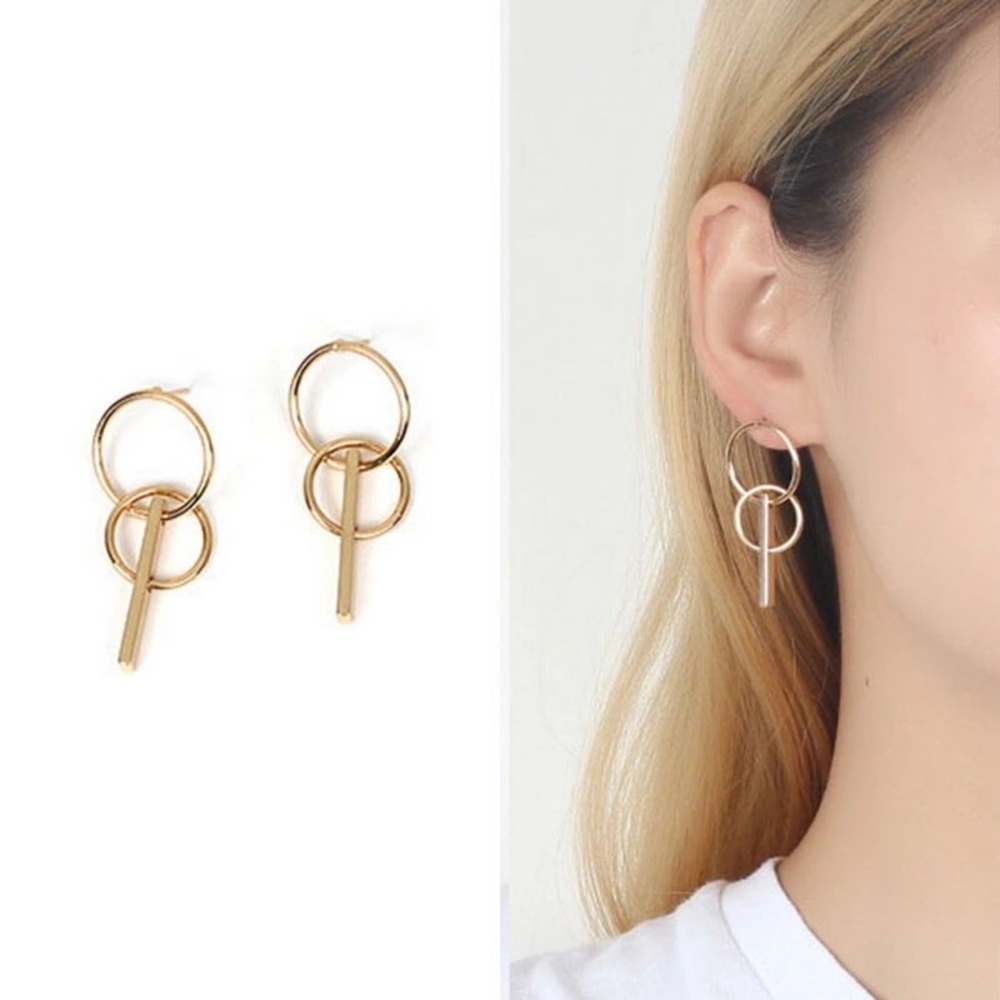 Geometric Double Hoop Earrings