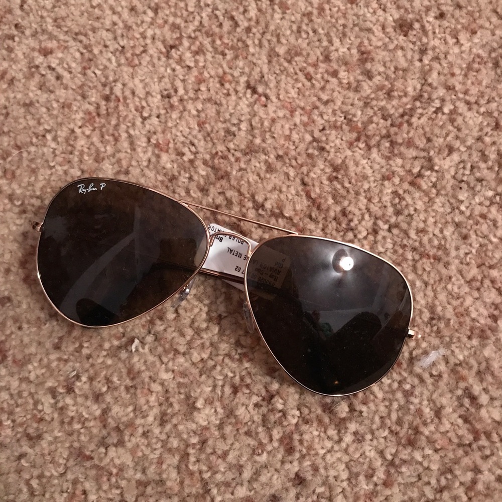 Brown and Gold Ray Ban Aviator