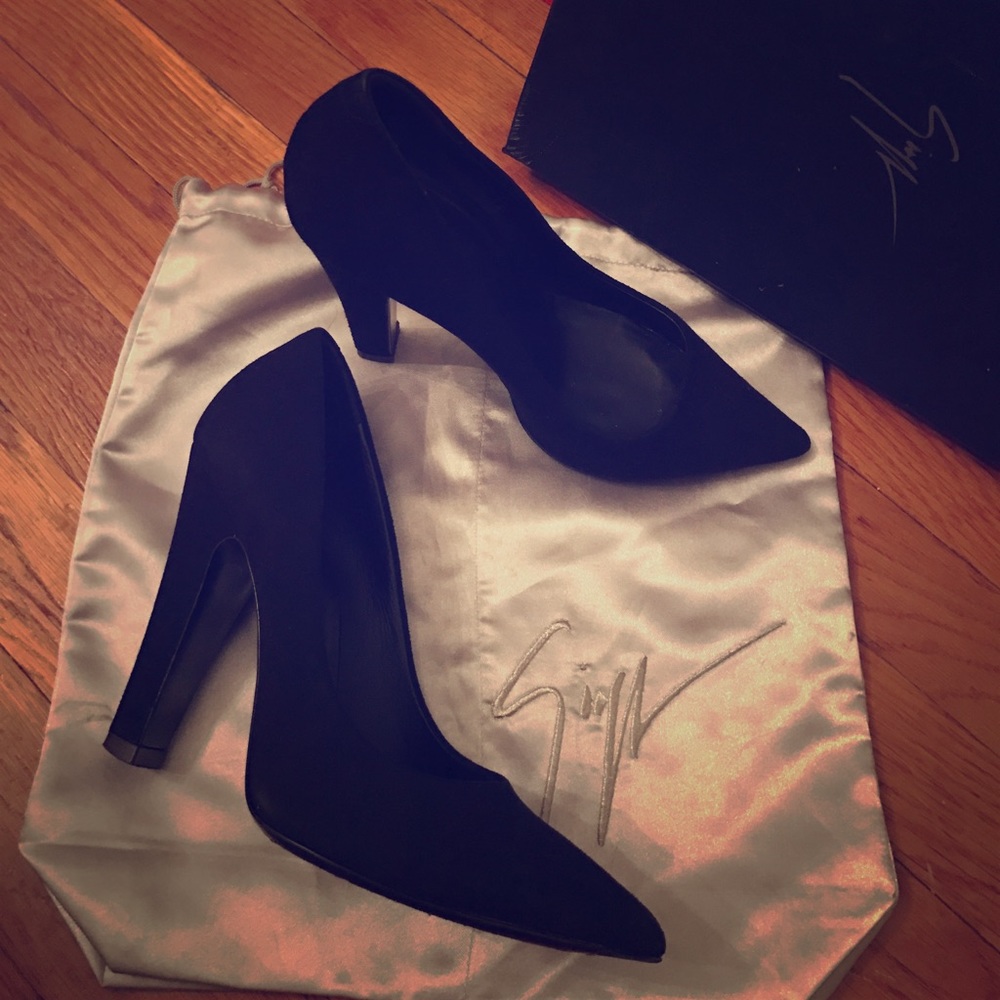 Giuseppe Zanotti Suede Black Heels