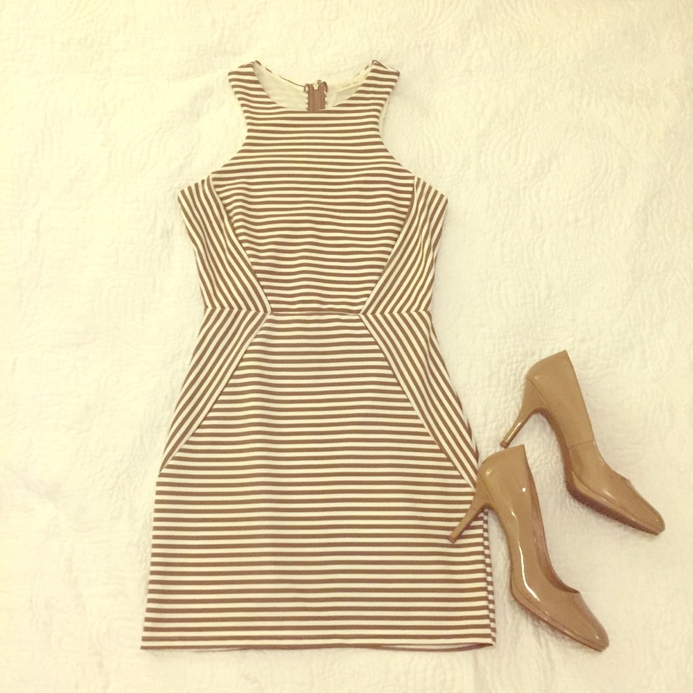 Striped Minidress with Cutout in Back