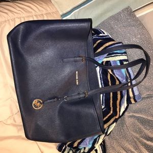 Michael Kors Navy Blue Handbag Medium-Large Used
