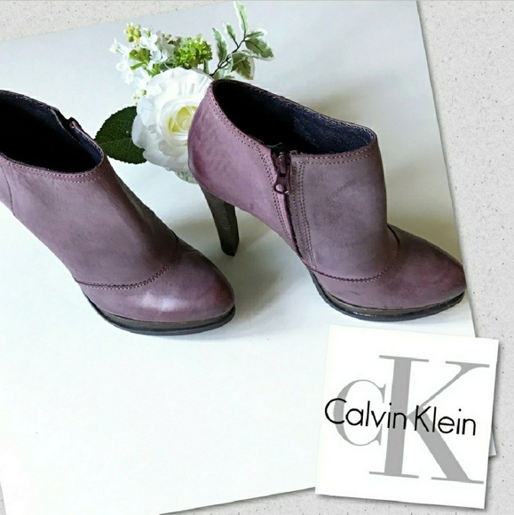 Calvin Klein Jeans Purple Ankle Boots - Picture 2 of 8