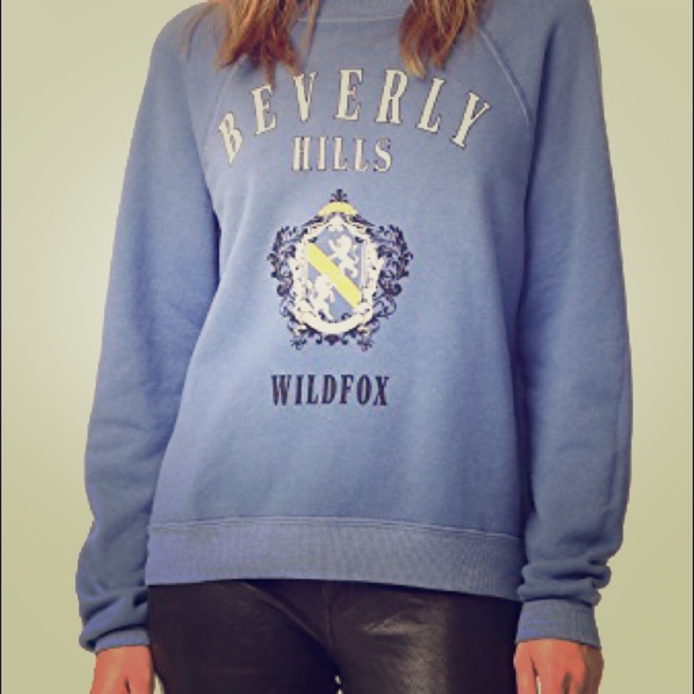 Wildfox Women’s L Beverley Hills Soft Blue top