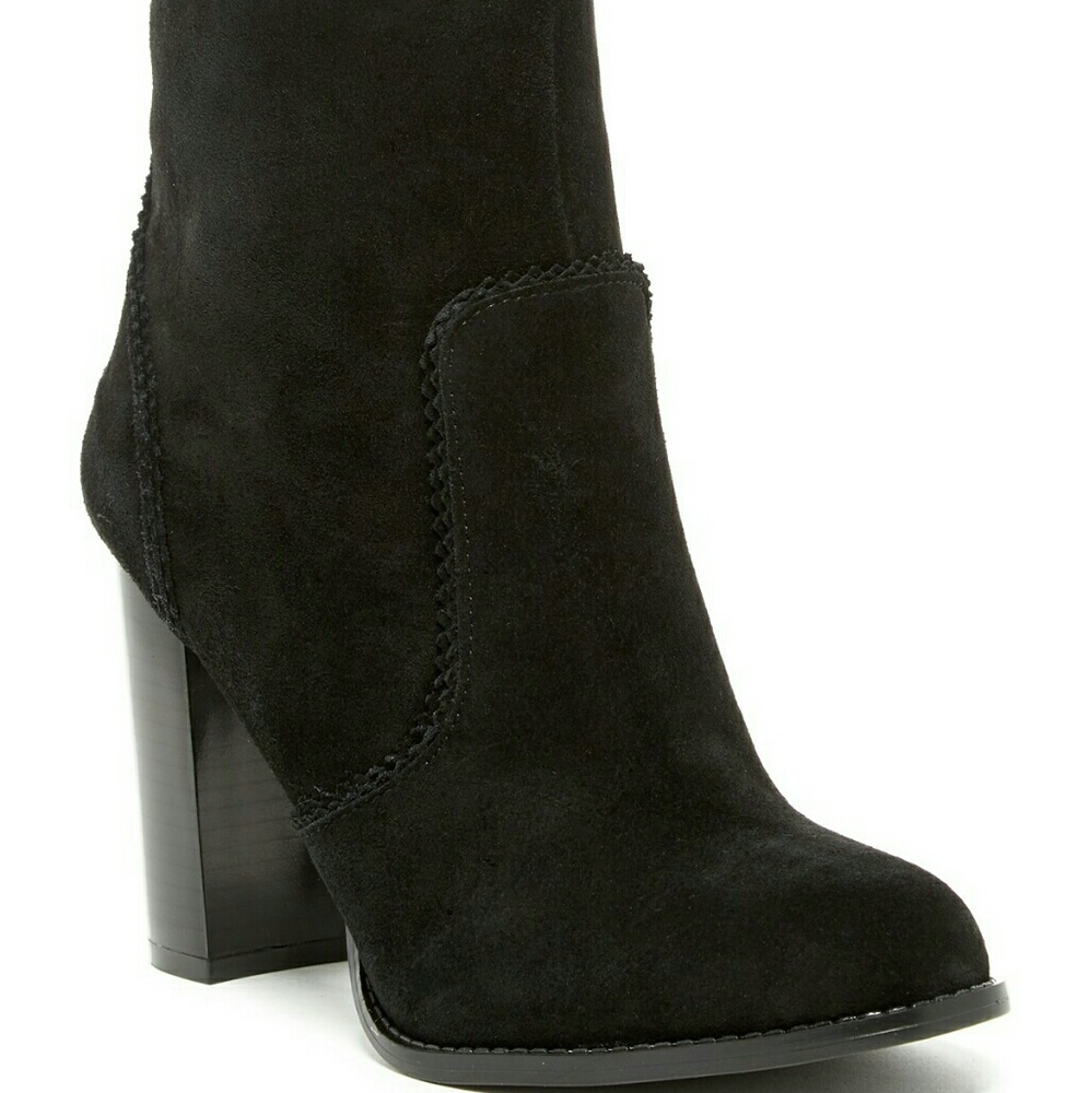 •SOLD• Nine west suede black booties 9.5 real pic
