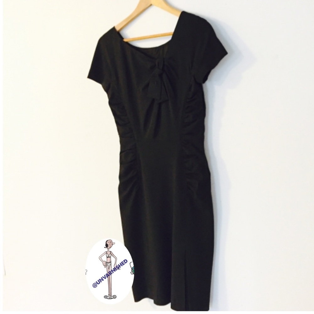 Alberta Ferretti Black Fitted Ruched Dress