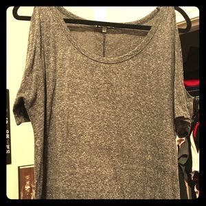 Gray cold-shoulder top 😀