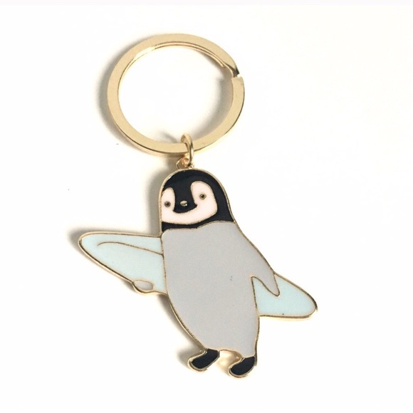 Gold Plated Enamel Keyring - Picture 1 of 3