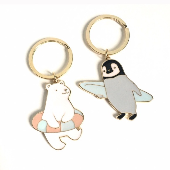 Gold Plated Enamel Keyring - Picture 3 of 3