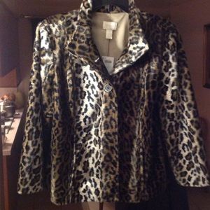Chico's Faux Fur Animal Jacket, size 1