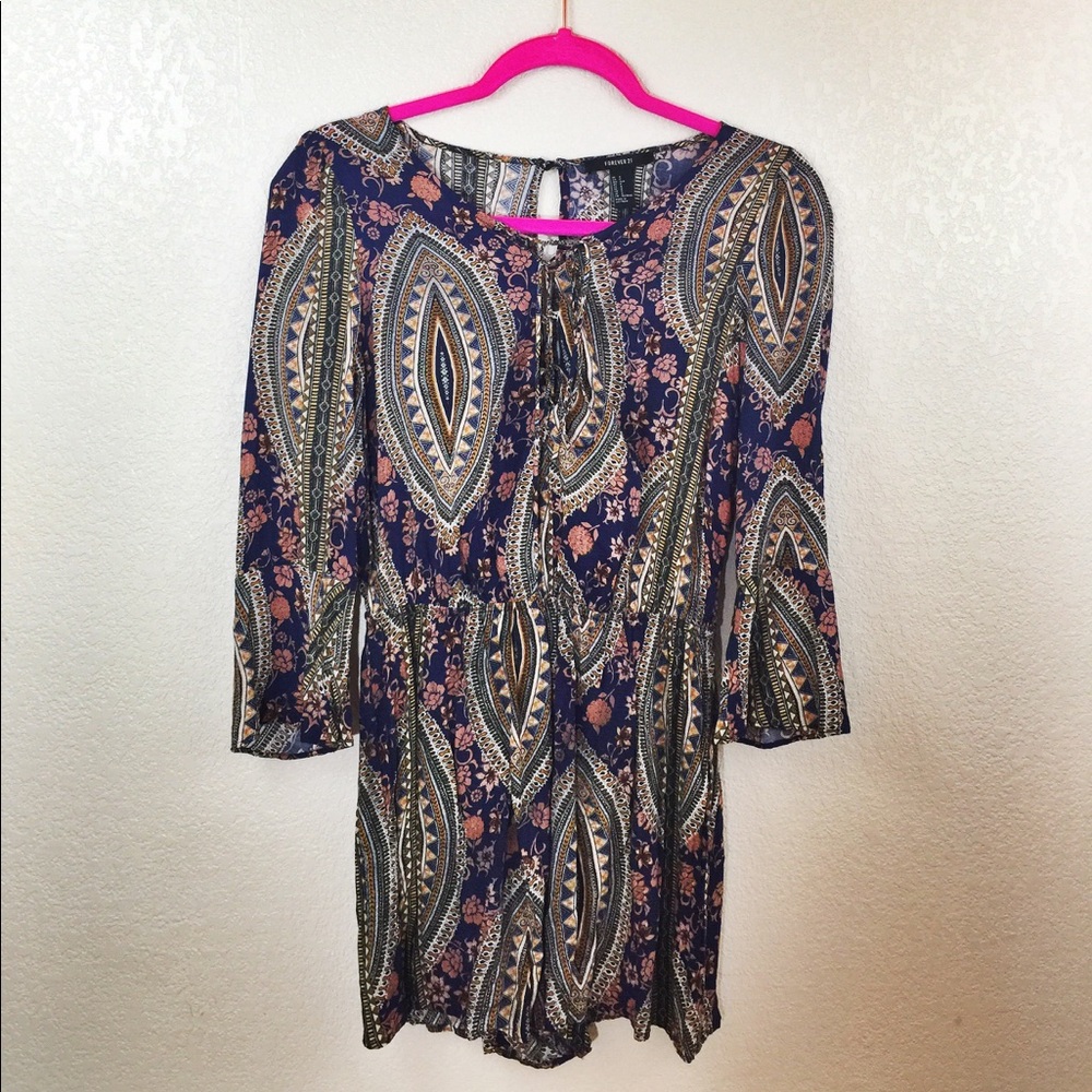 Multi Color Print Romper, Forever 21