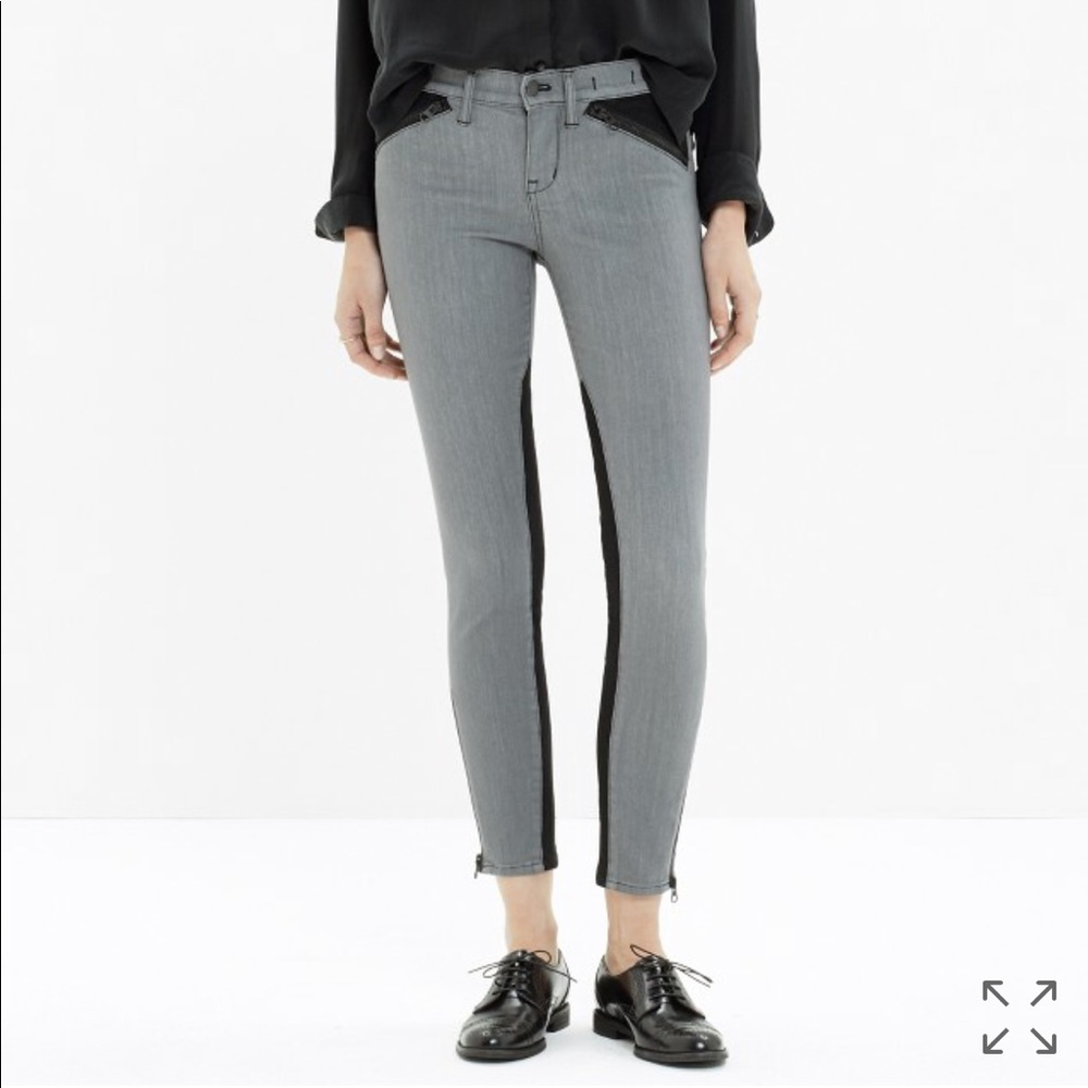 BNWT Madewell Colorblock Zip Jeans - Size 24