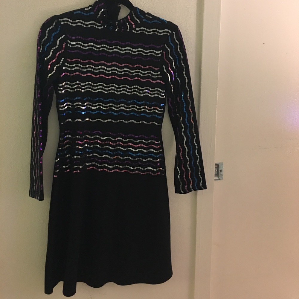 Sequin embellished turtleneck dress!