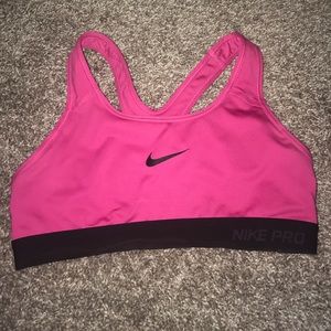 Pink Nike sports bra