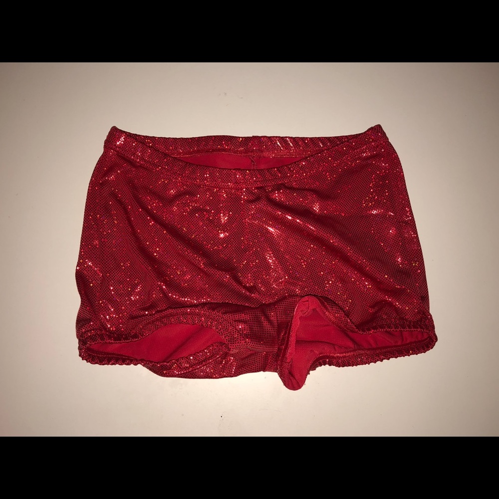 Red Sparkly Booty Shorts