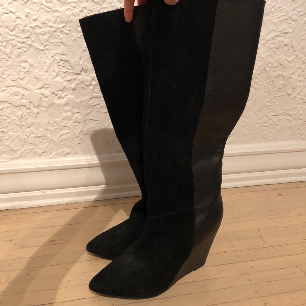 New Ted Baker leather & suede black boots (7.5)