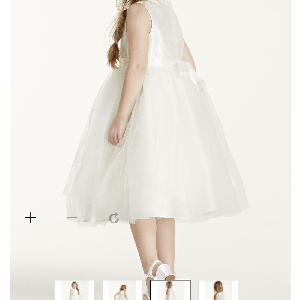 White Flower Girl Dress with Tulle