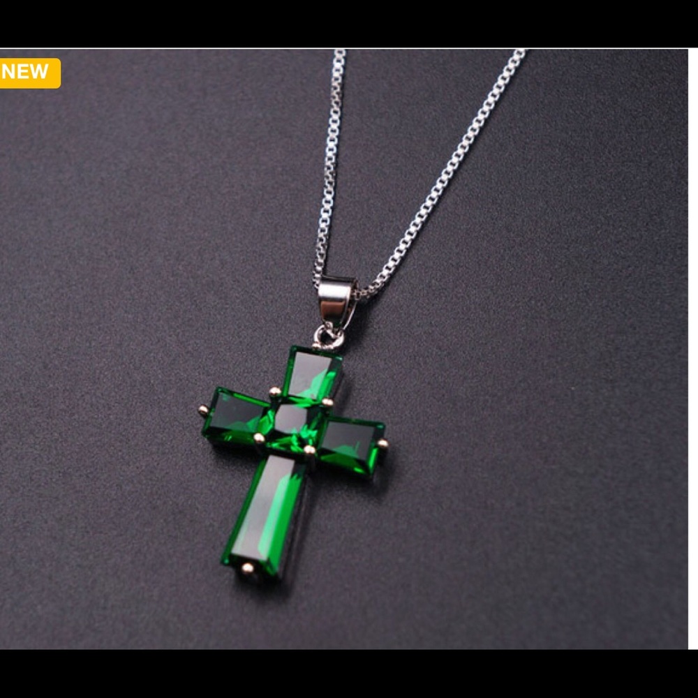 Peridot inlaid Cross pendant