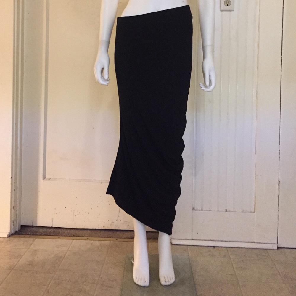 SOLD Zero + Maria Cornejo draping black maxi skirt