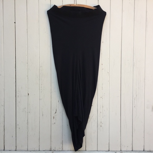 SOLD Zero + Maria Cornejo draping black maxi skirt - Picture 2 of 4