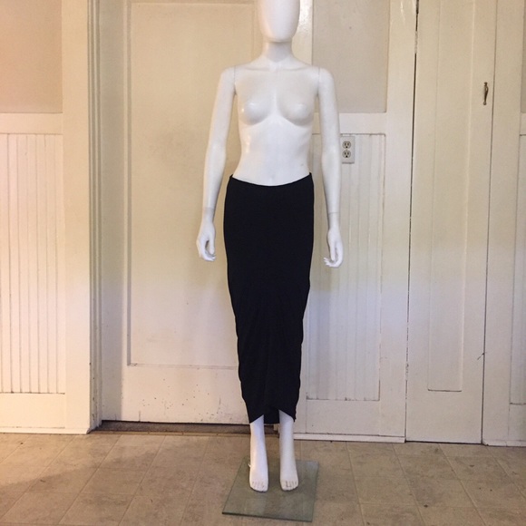 SOLD Zero + Maria Cornejo draping black maxi skirt - Picture 3 of 4