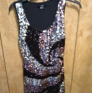 Black and grey sequin dress